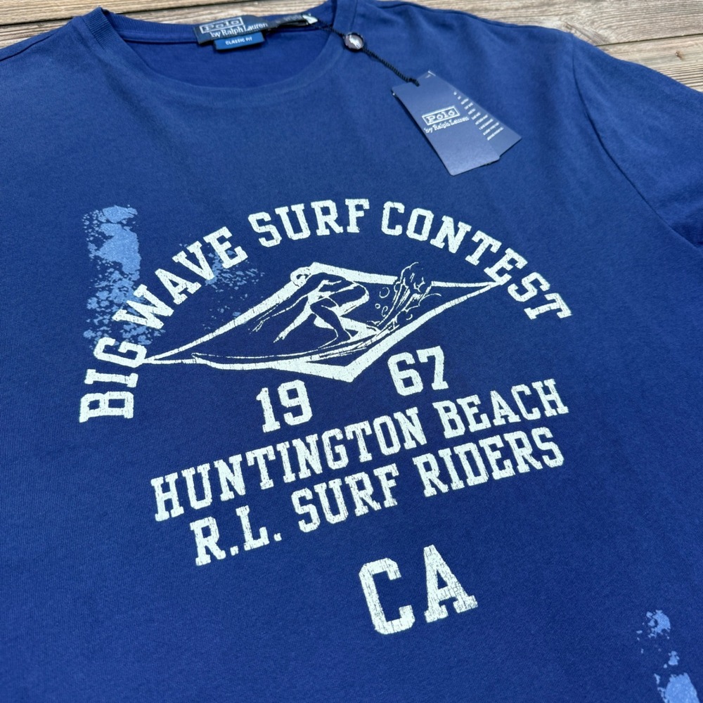 Polo Ralph Lauren Men's Classic Fit Big Wave Surf Contest T-Shirt Blue LARGE
NEW - Picture 4 of 7